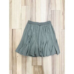 Loveriche Olive Green Fit & Flare Mini Skirt With Elastic Drawstring Waist Lined